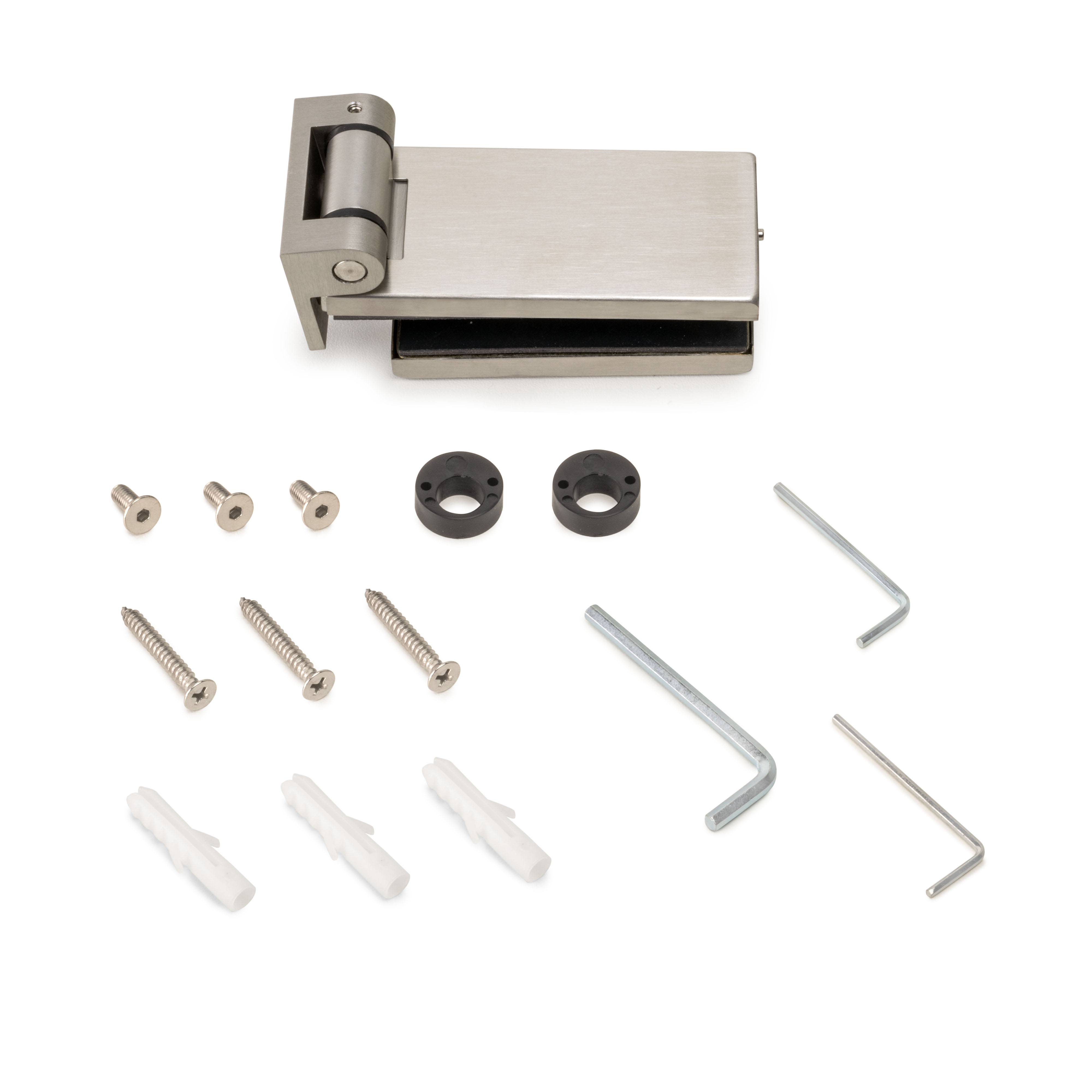 Bisagra para puerta de cristal con pala de