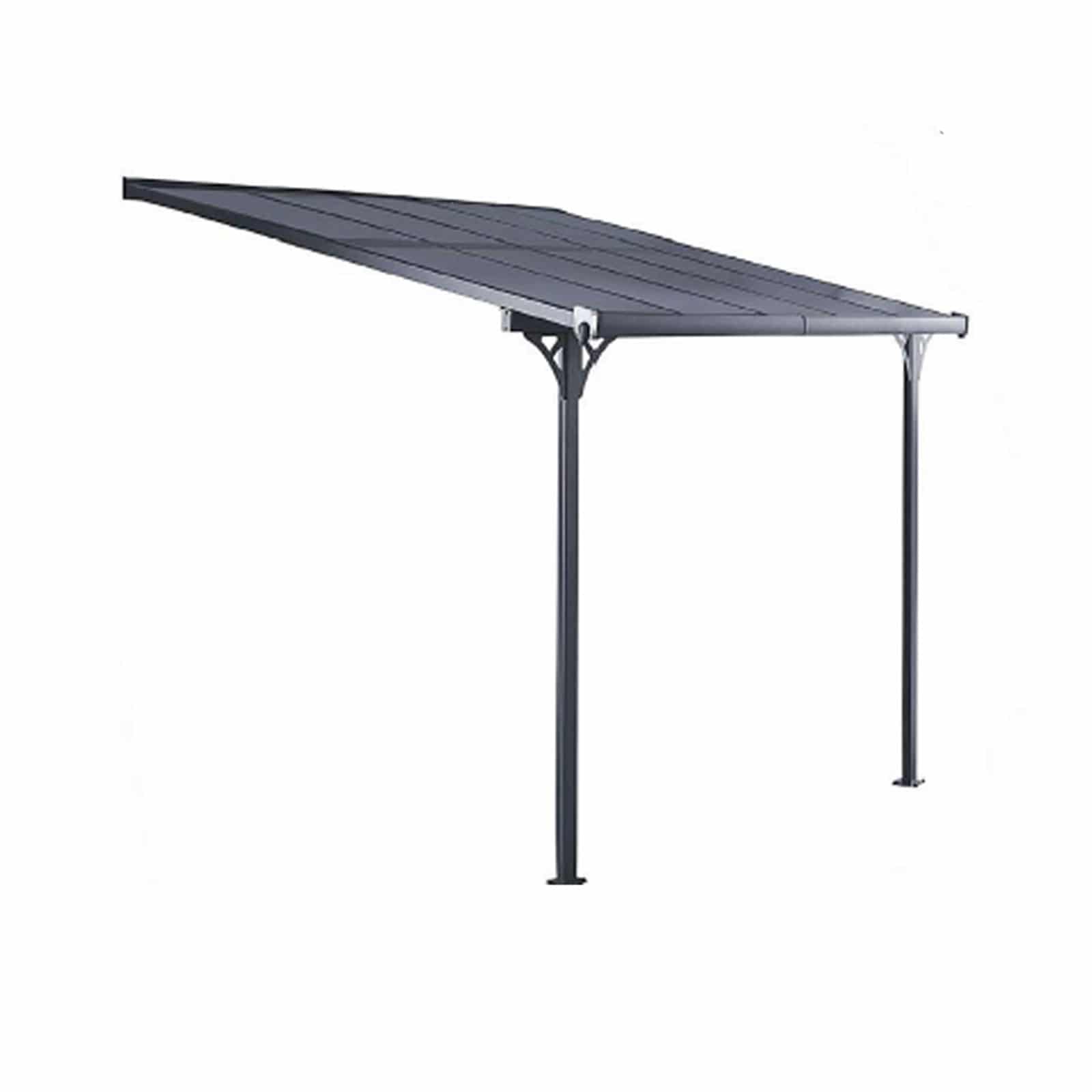 Pérgola de pared Gardiun elliot 8 m² 313x254x220/260 cm en aluminio y panel