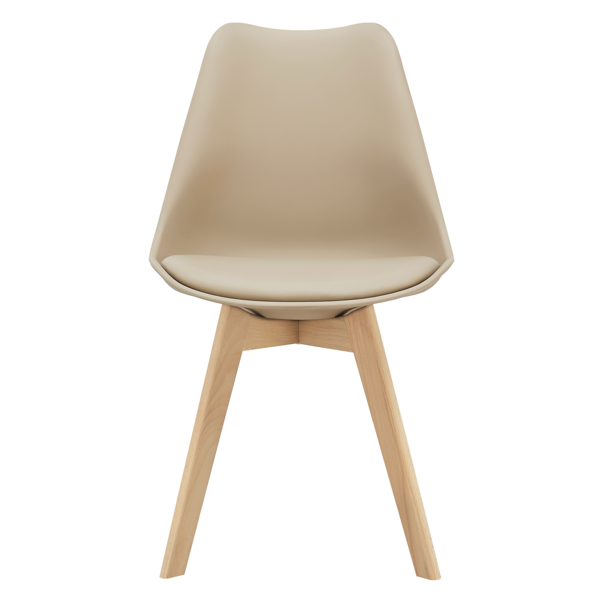 Juego de 4 sillas de comedor fläten 82x49x54cm polipiel - beige [en.casa]