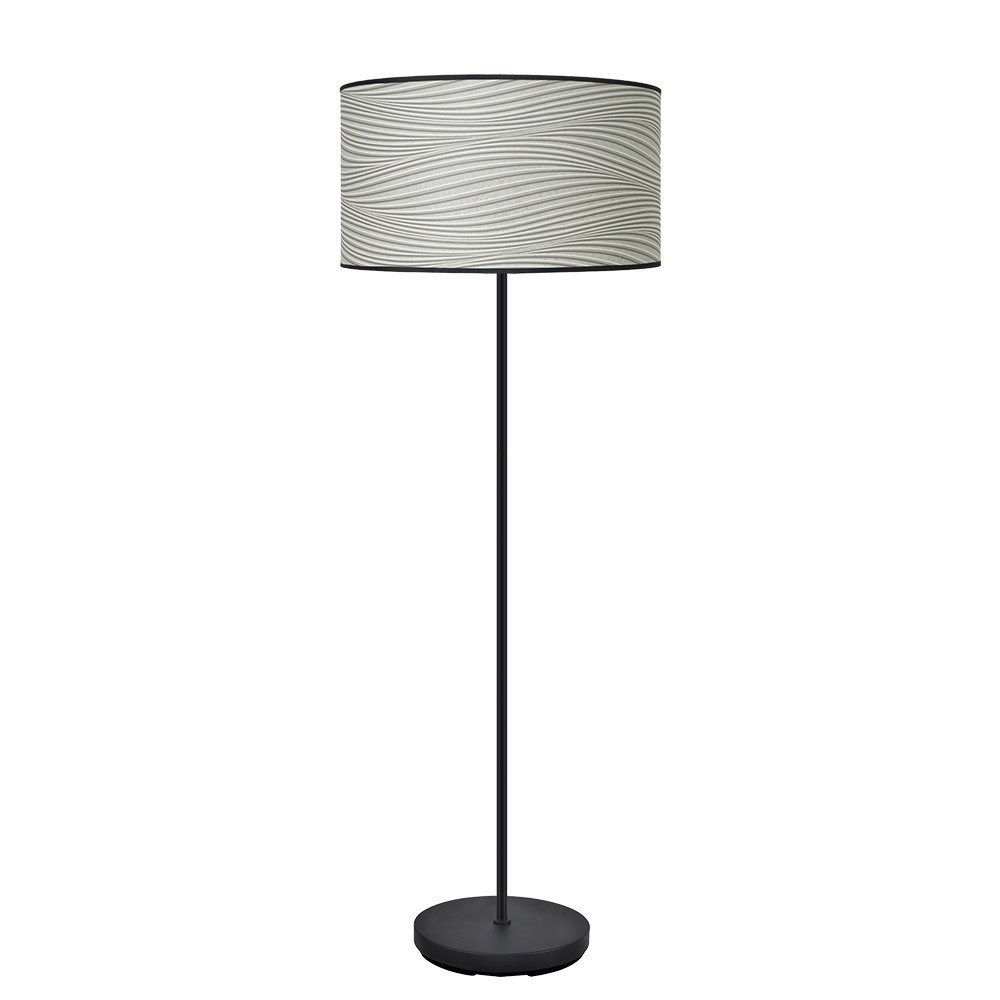 Pie de salón 1xE27 negro surco gris 163x40x40cm moda