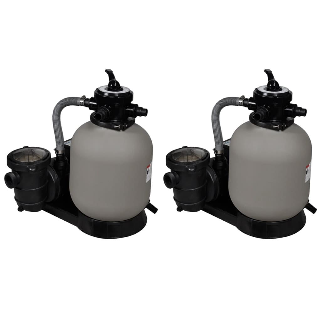 vidaXL bombas de filtro de arena 2 unidades 600 w 17000 l/h