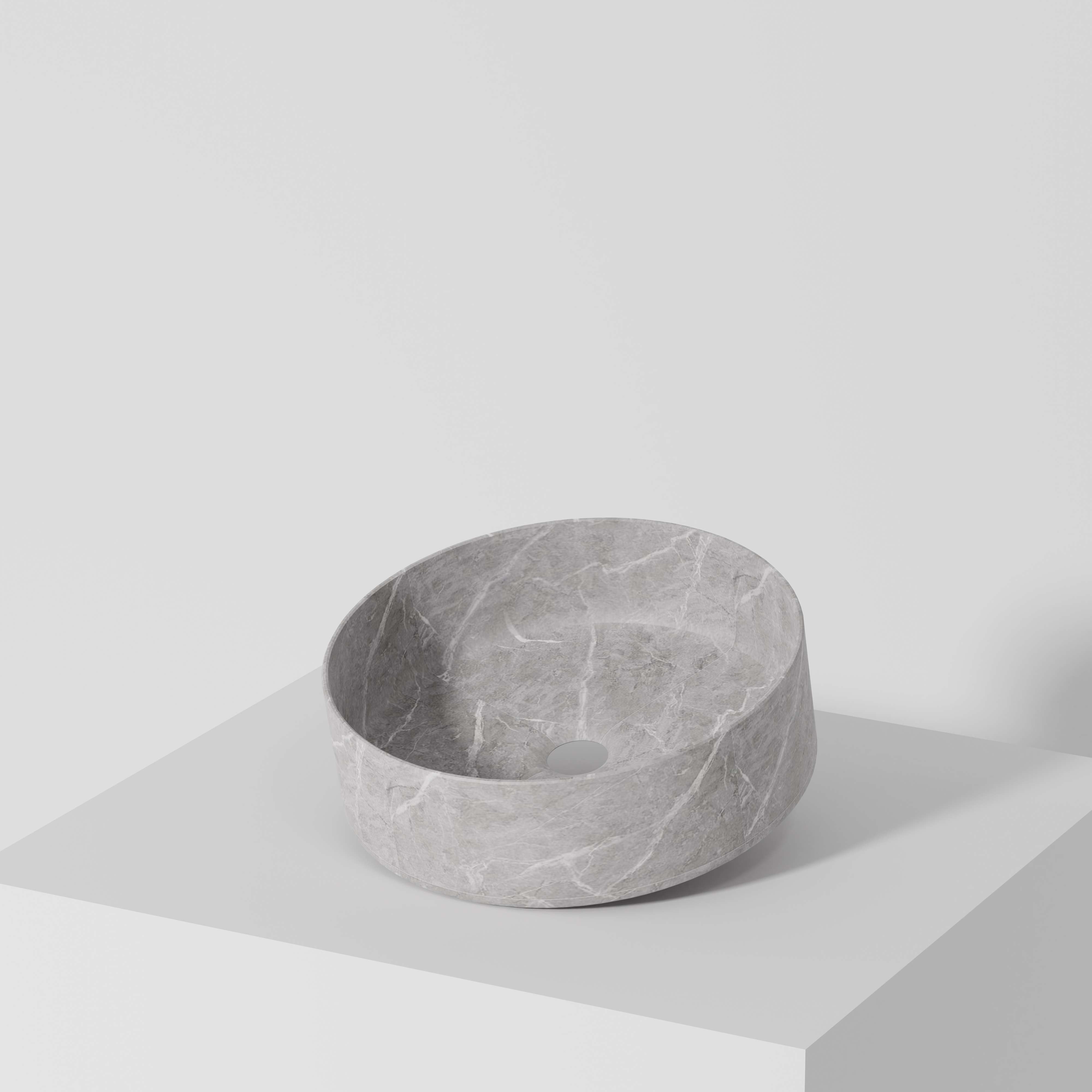 Lavabo de sobreponer cilin cerámica 36x12x36 cm gris pietra