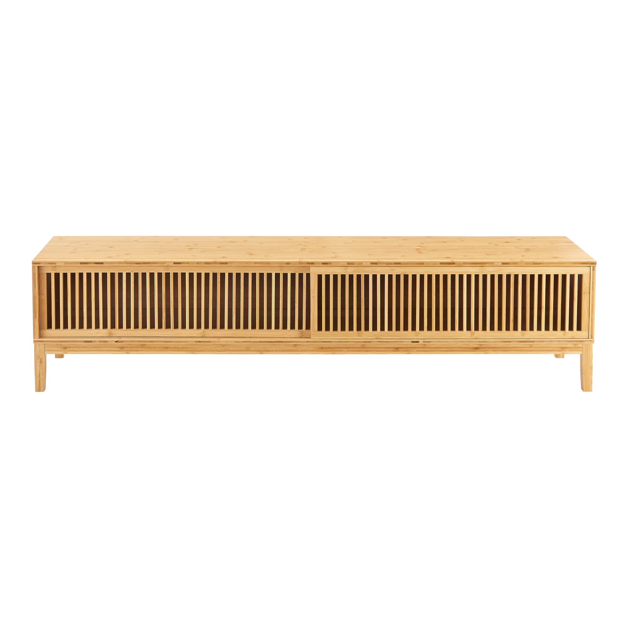 Mesa de tv videbæk con 2 puertas corredoras bambú 180 x 40 x 38 cm natural