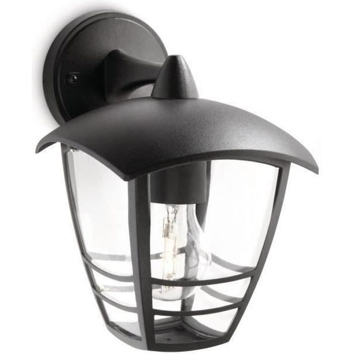 Aplique exterior creek E27 60 w sin bombilla, color negro, luz hacia