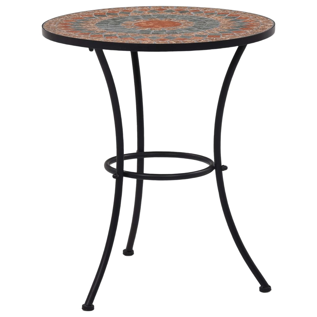 vidaXL mesa bistró de mosaico cerámica naranja/gris 60 cm