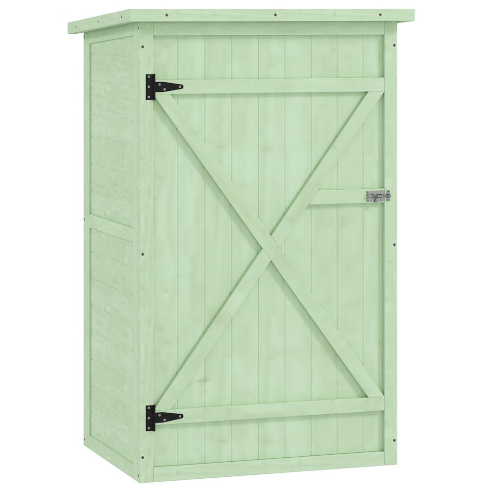 Caseta de jardín 75x56x115 cm madera de abeto color verde Outsunny