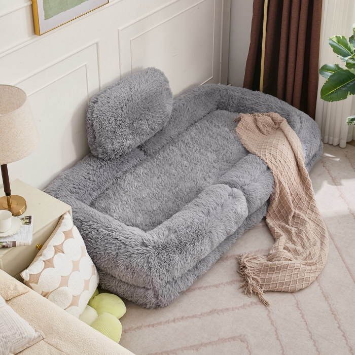Sillón suelo ajustable gris claro 1 plaza con cojín 5 posiciones