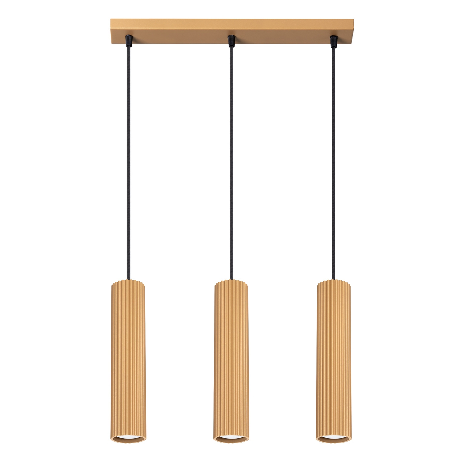 Lámpara colgante karbon 3 dorado aluminio 45x98x6.5cm
