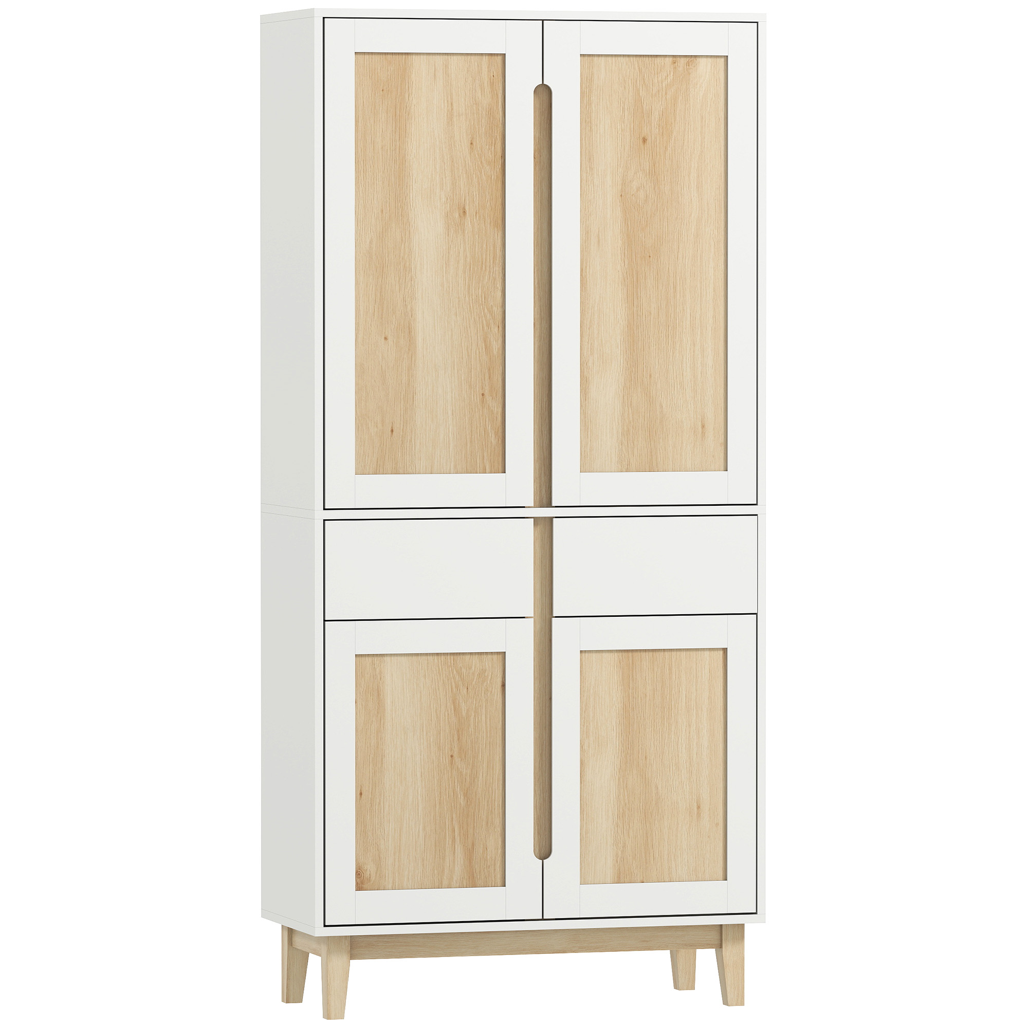 Aparador en mdf blanco 80x35x170 cm
