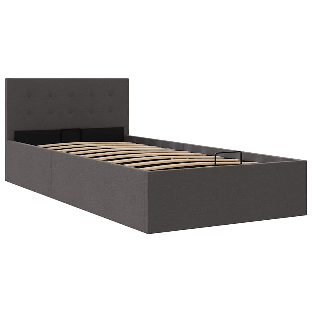 vidaXL cama canapé hidráulica de almacenaje sin colchón gris 90x200 cm