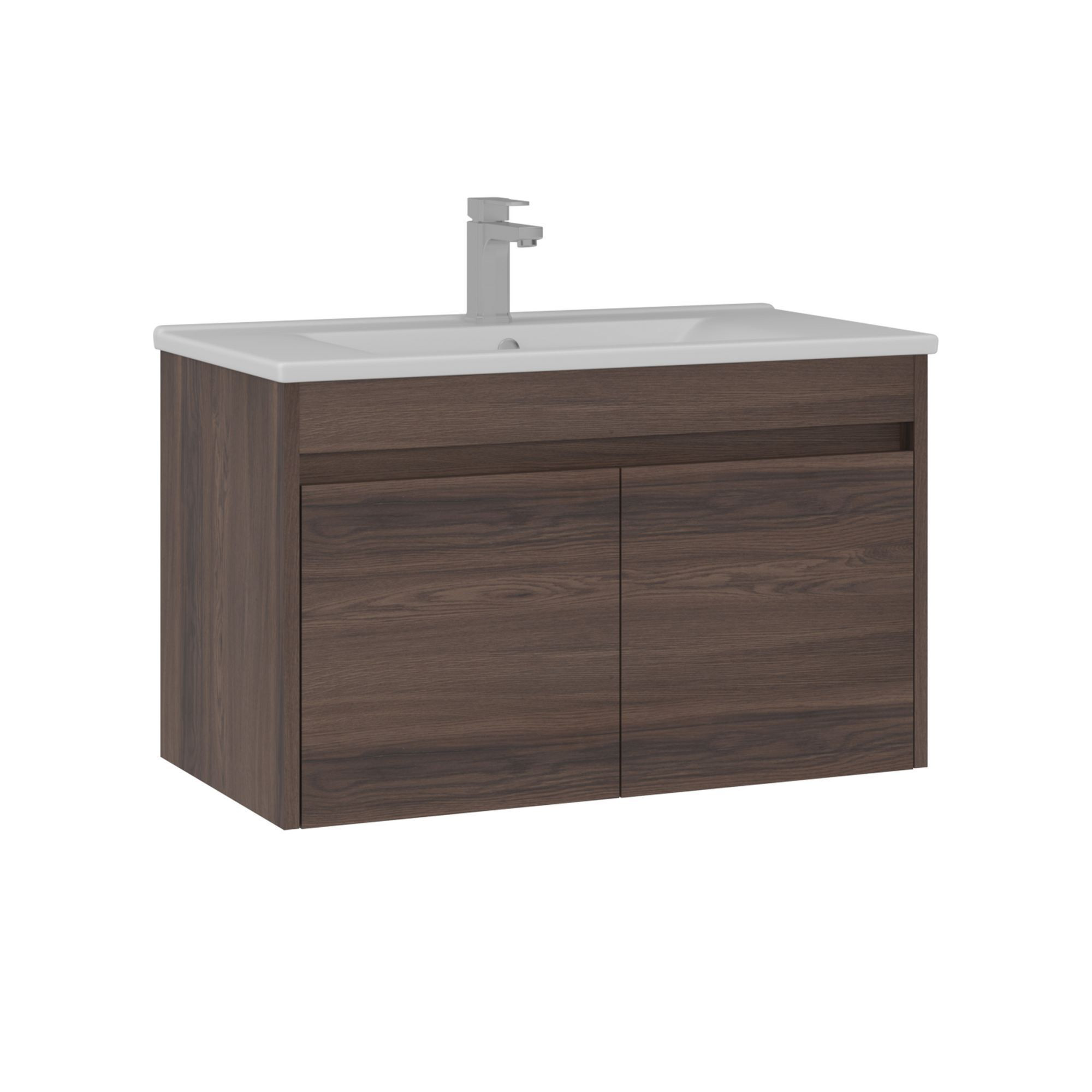 Mueble para lavabo <<side 85 v2>> - 85 x 45 x 52 cm - nogal oscuro