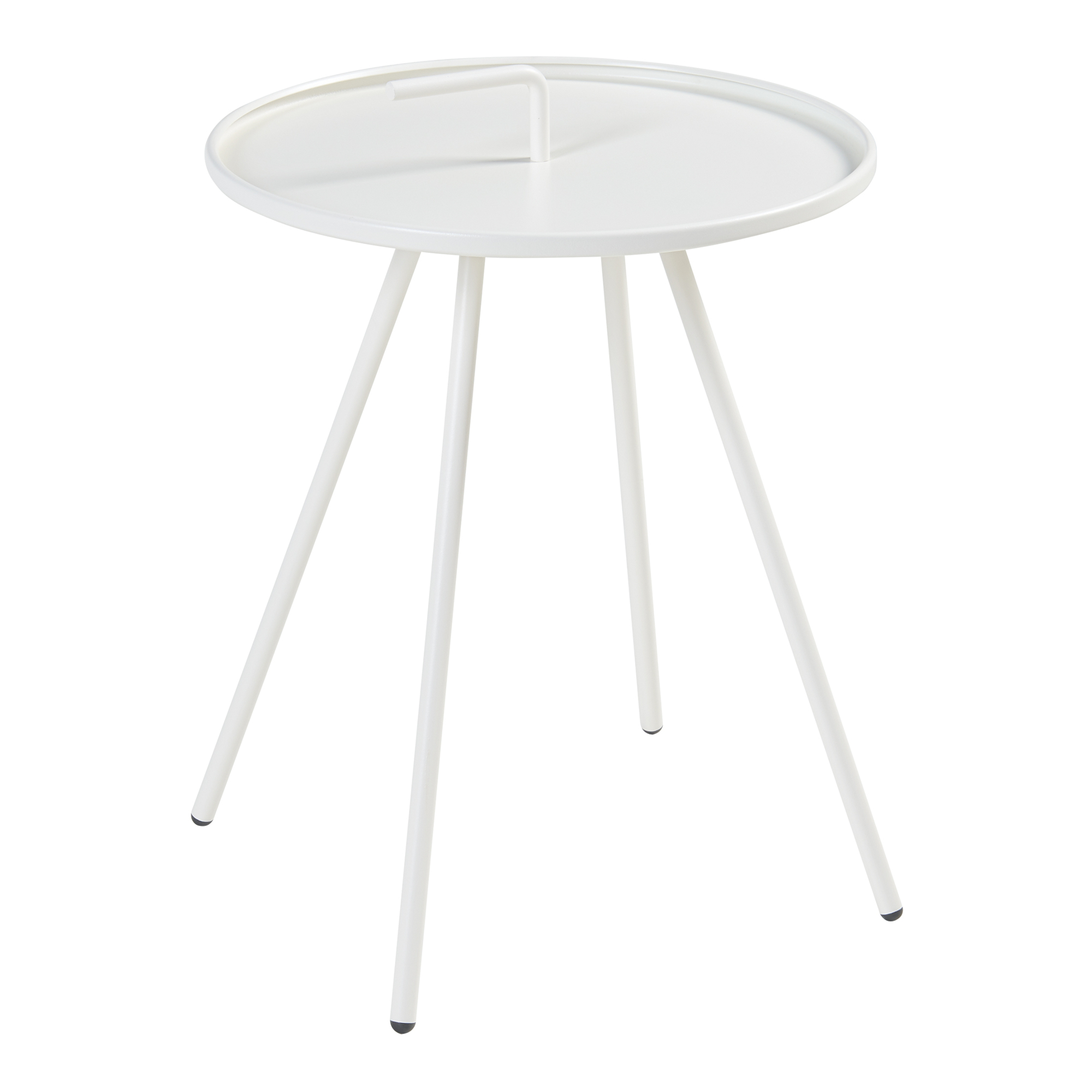 Mesa terraza fosen redonda con asa acero - blanco [en.casa]