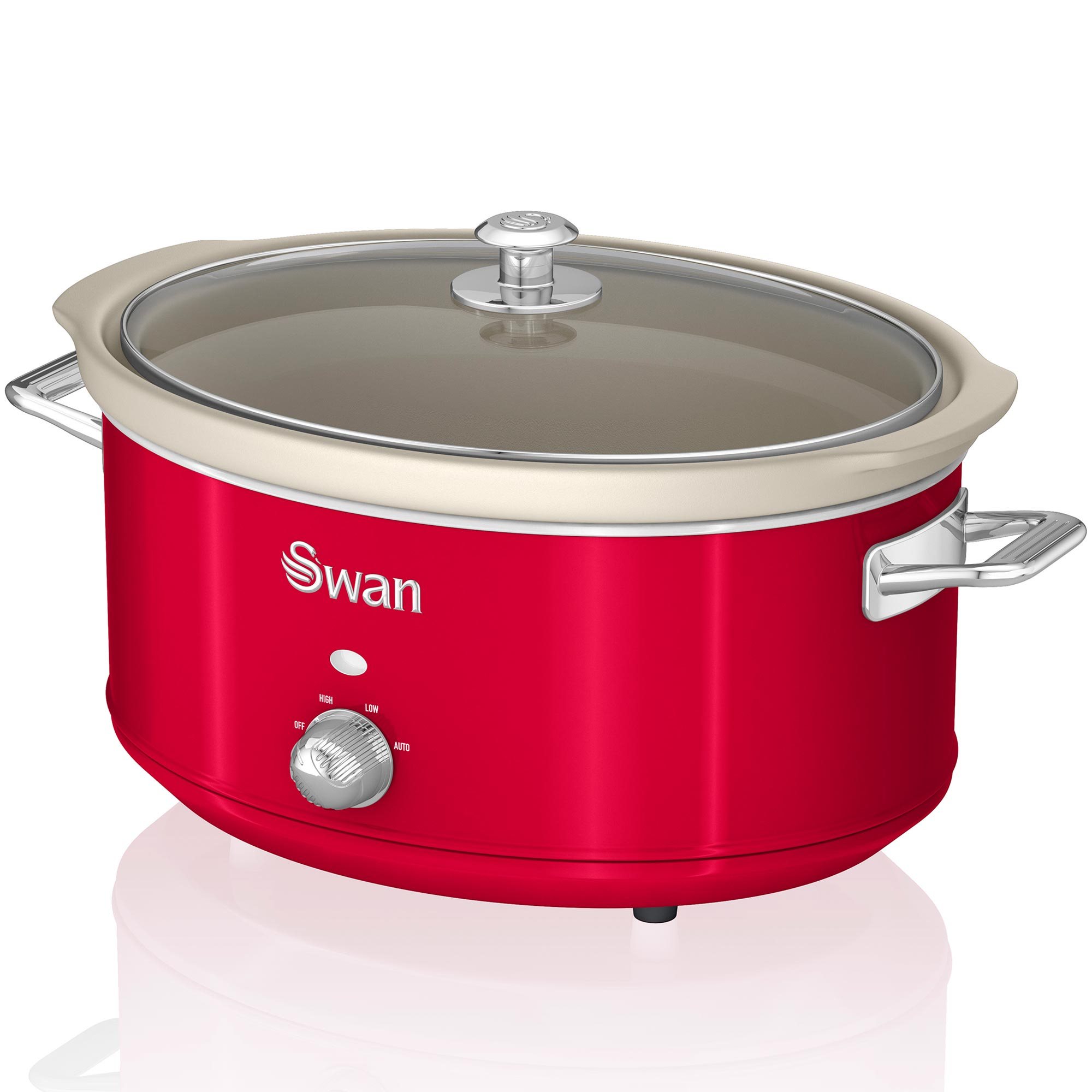 Retro olla cocción lenta, 6,5l, Swan sf17031rneu rojo 320w
