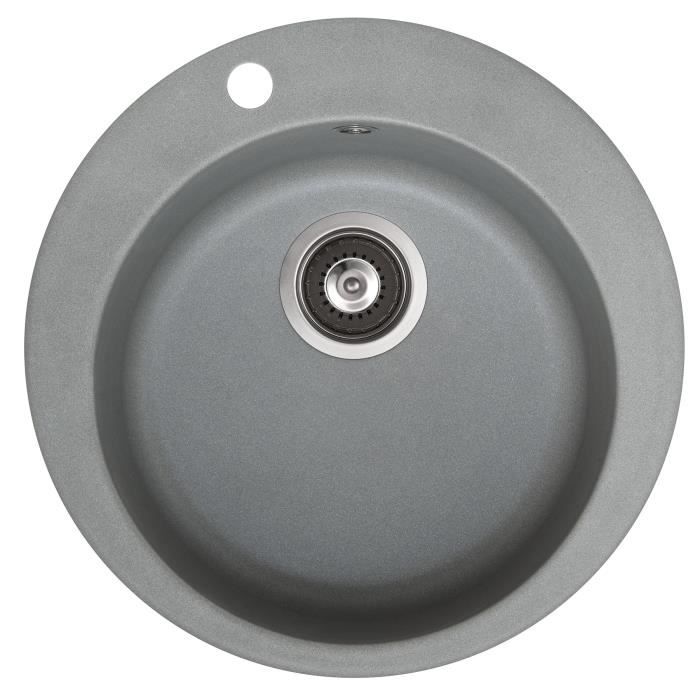 Fregadero - granito redondo gris - 505 x 505 mm