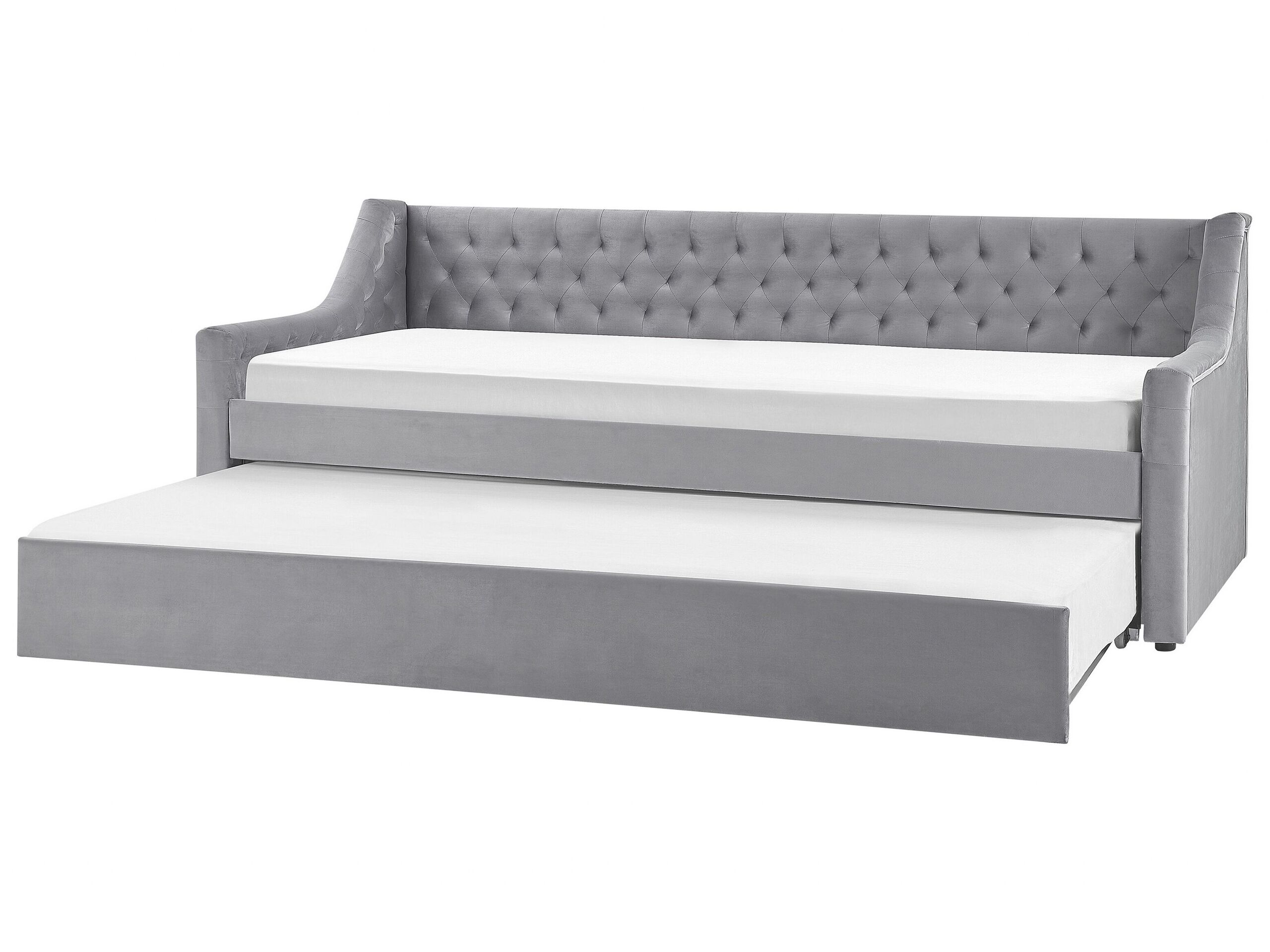 Cama nido terciopelo montargis 90 x 200 cm gris claro