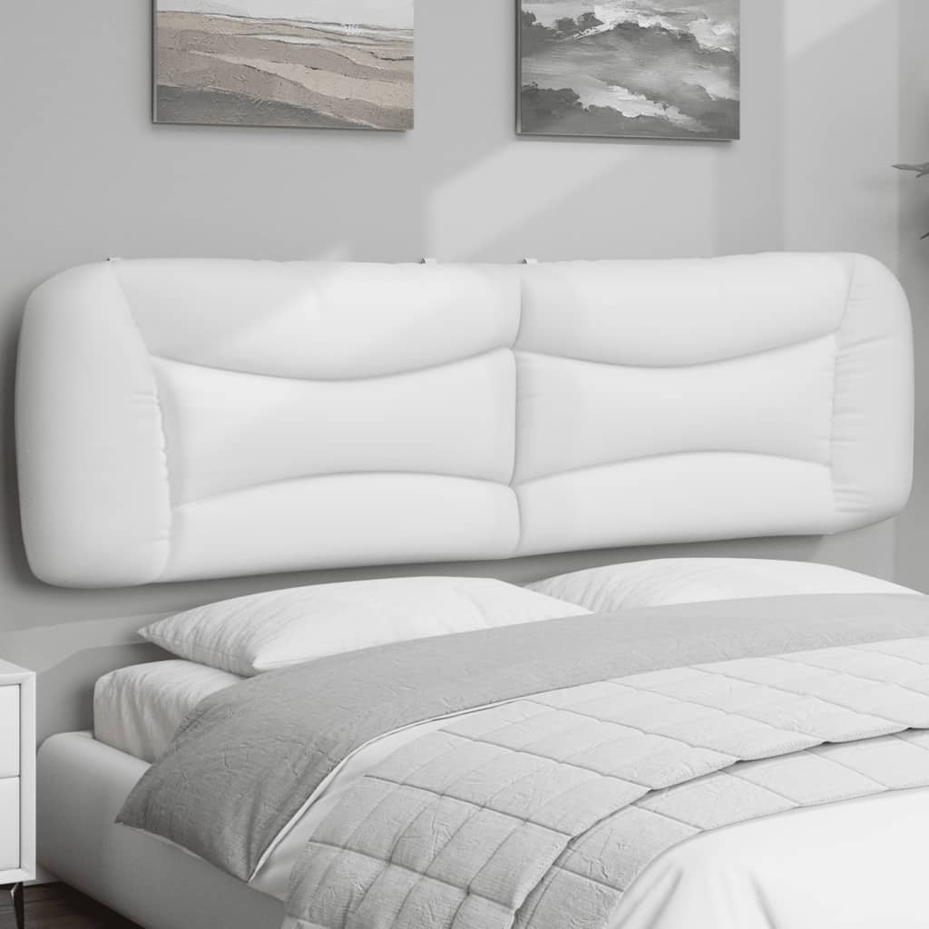 Cabecero de cama acolchado cuero sintético blanco 180 cm eso8152