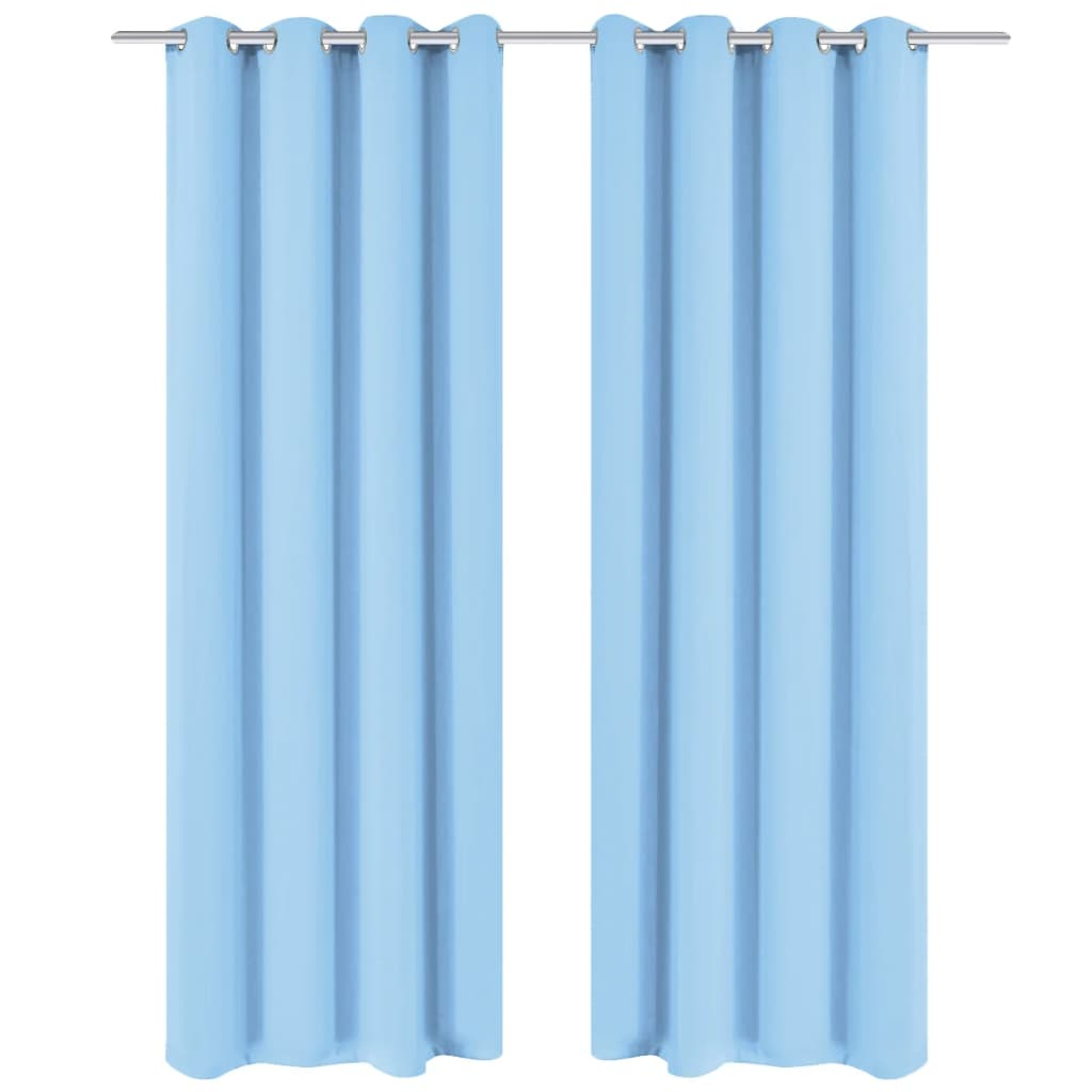 vidaXL cortinas opacas 2 piezas con ojales de metal 135x175cm turquesa