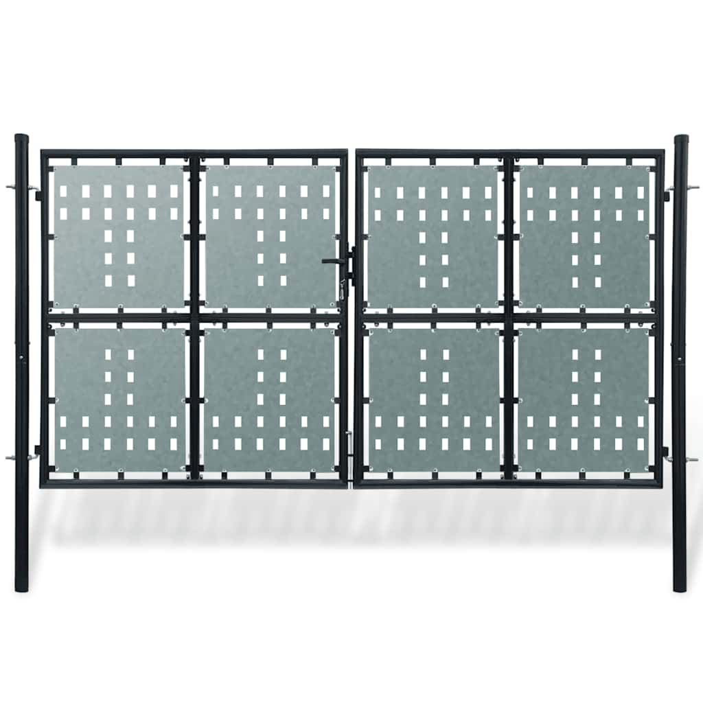 vidaXL puerta de valla individual negra de 300 x 150 cm