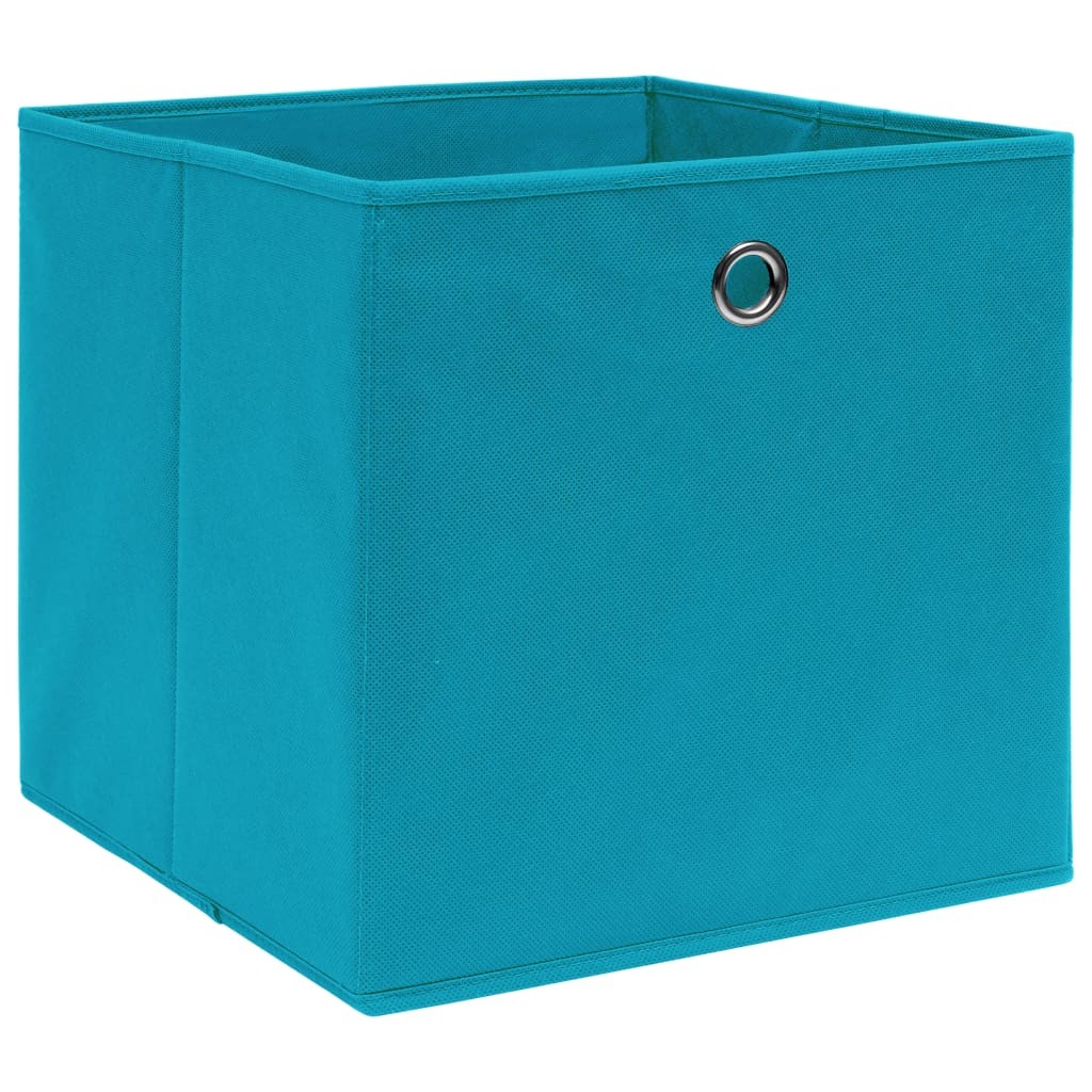 vidaXL cajas de almacenaje 10 uds tela azul celeste 32x32x32 cm