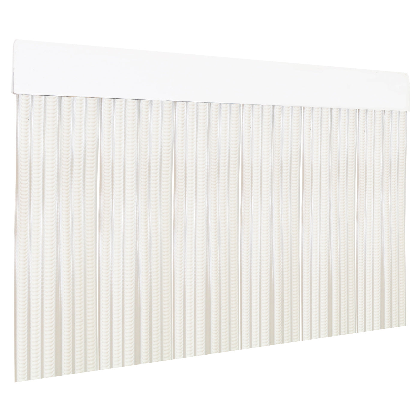 Cortina exterior o interior PVC (210x90cm, blanco+filo transparente p15)