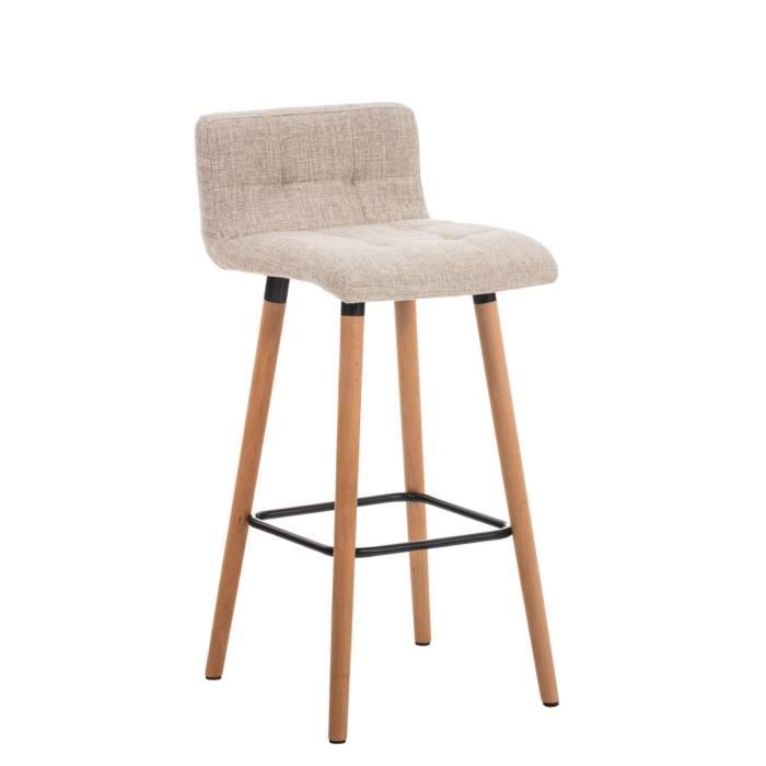 Taburetes de bar tapizados - 2 uds - crema - 94 cm