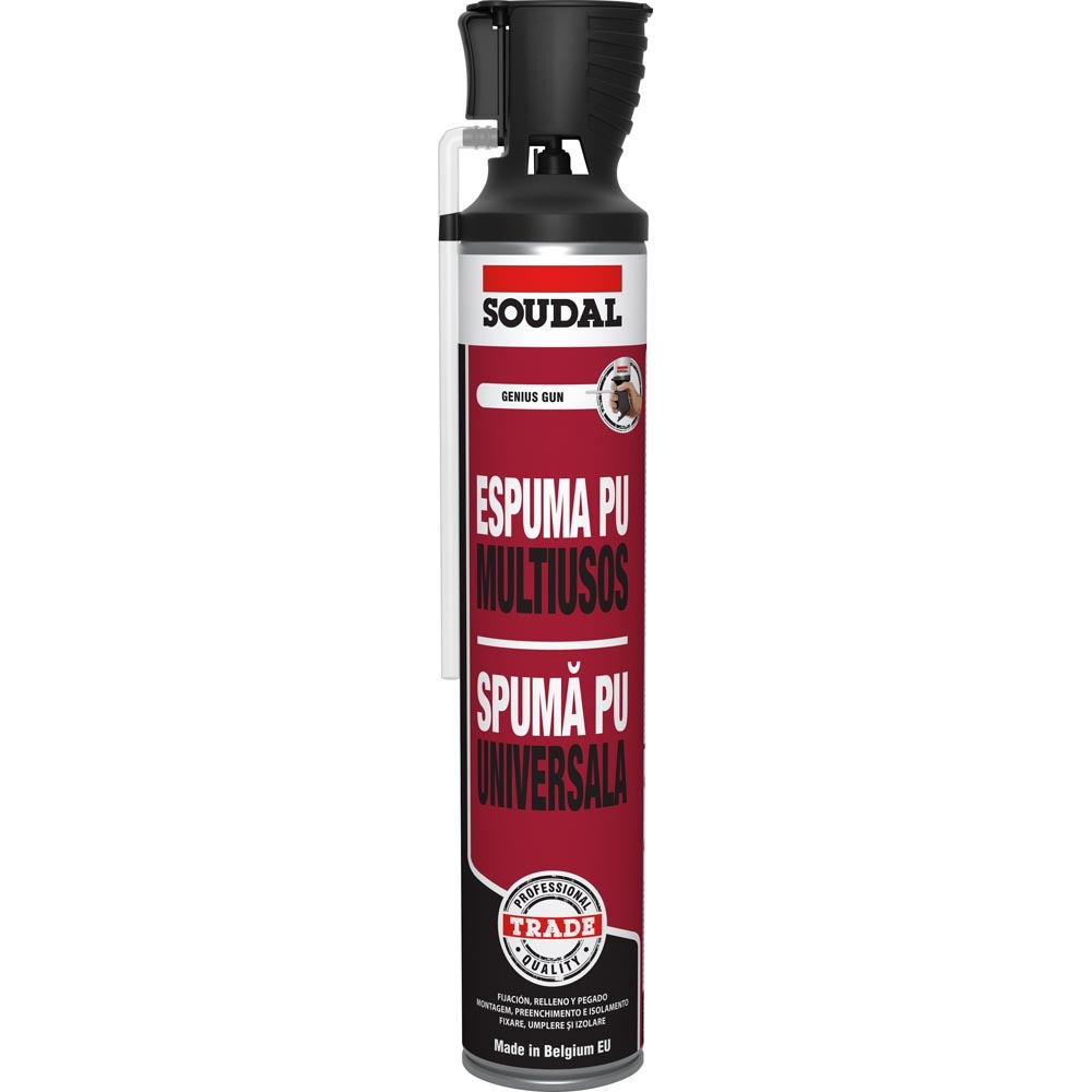 Espuma poliuretano multiusos genius soudal 750 ml