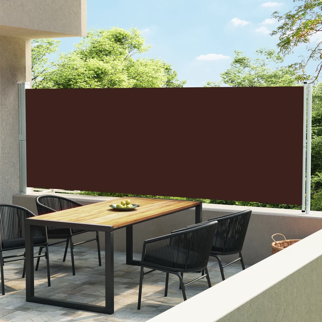 Toldo lateral retráctil para patio marrón 600x160 cm ety5906944