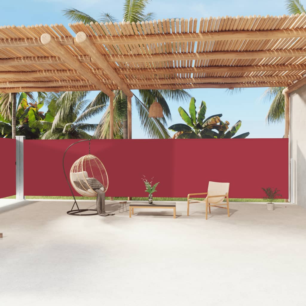 Pantalla de jardín, toldo lateral retráctil rojo 180x1200 cm ety5457563
