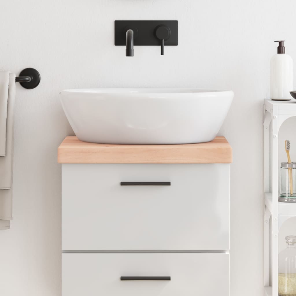 Encimera de baño madera maciza sin tratar 40x30x(2-6) cm eerf6968