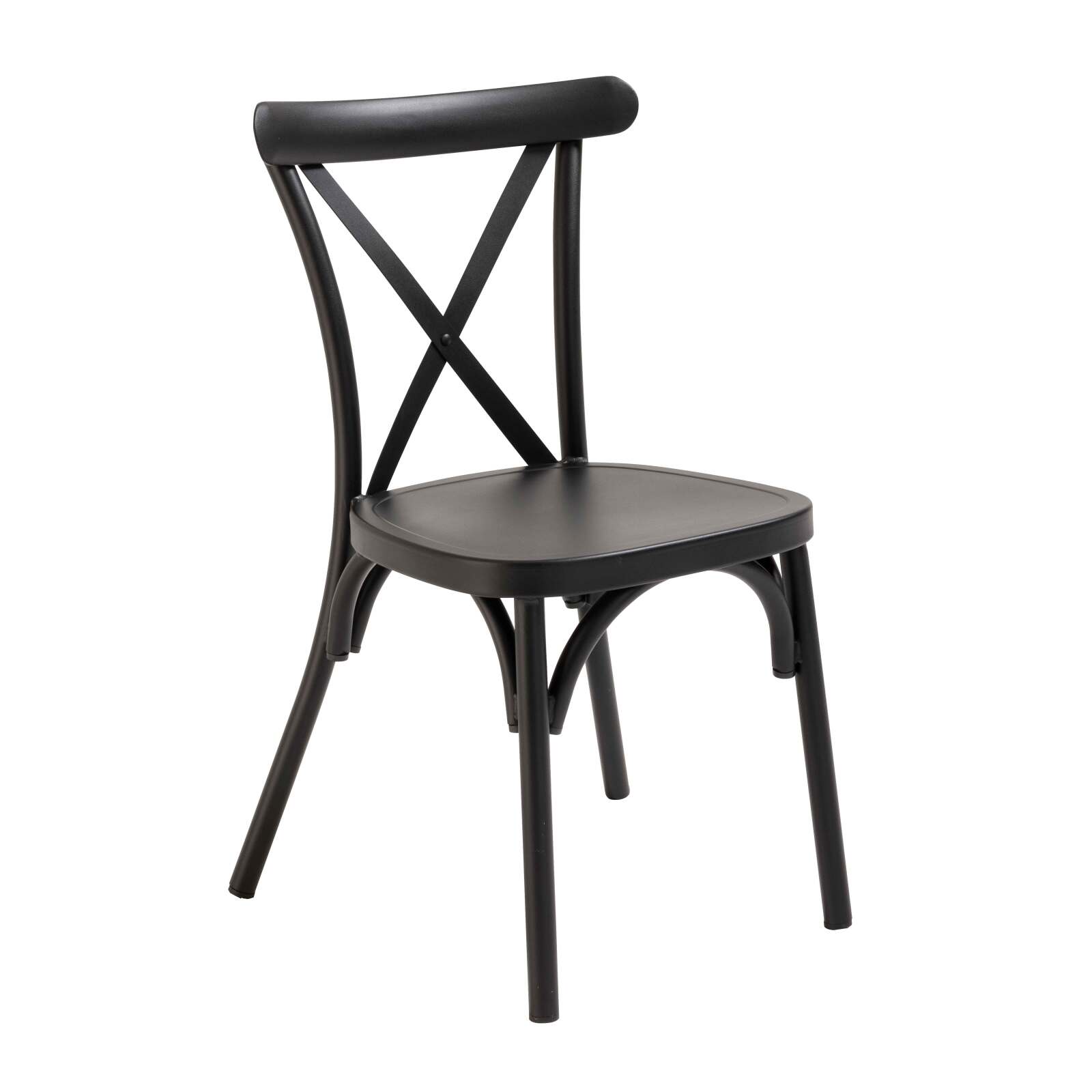 Oviala - silla alta de jardín aluminio negro