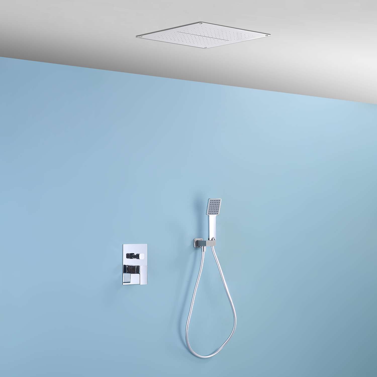 Conjunto de ducha encastrado sky bath cromo inox s304 serie trinity