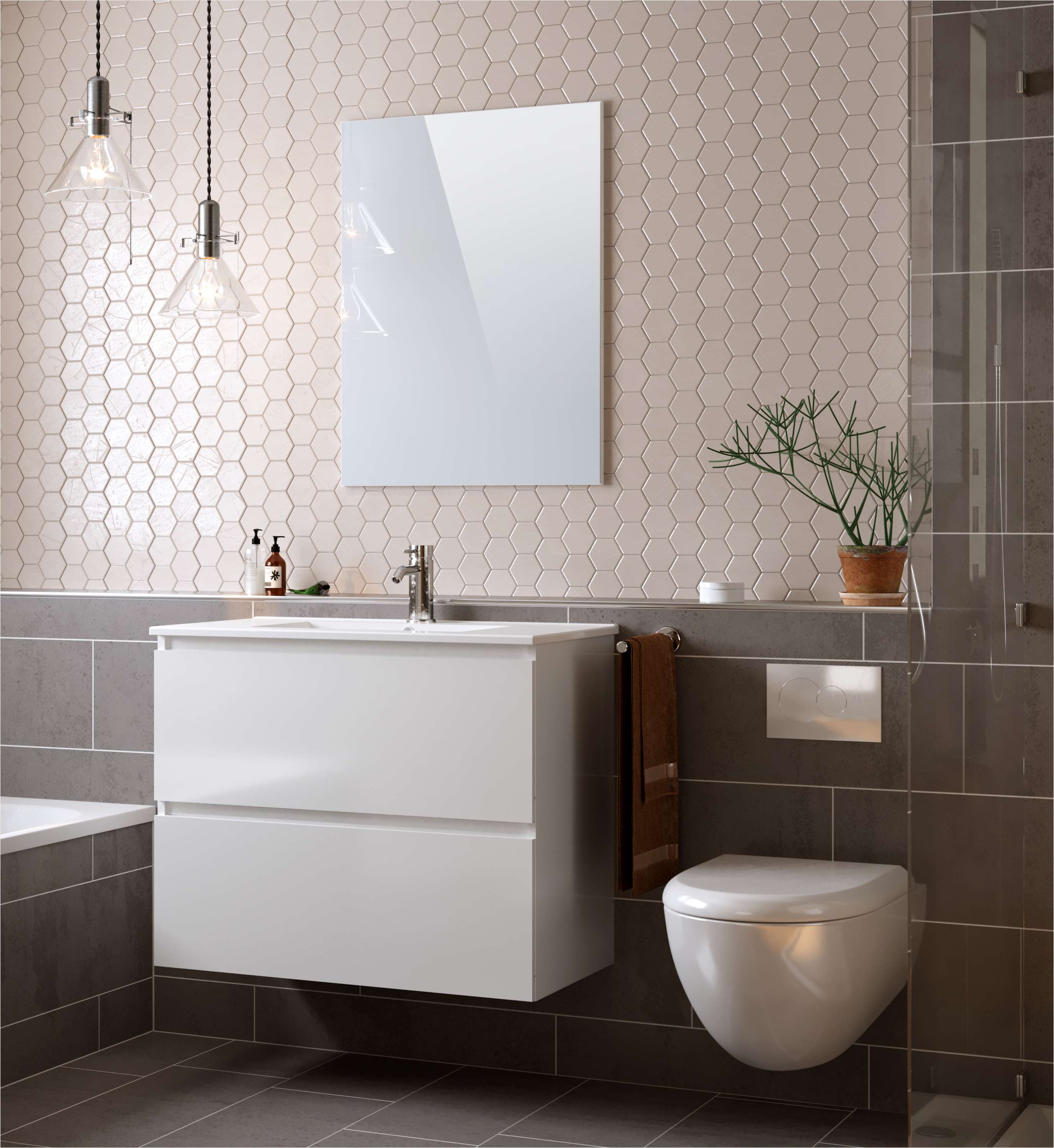 Mueble de baño 80 cm cims 2 cajones blanco t-bath