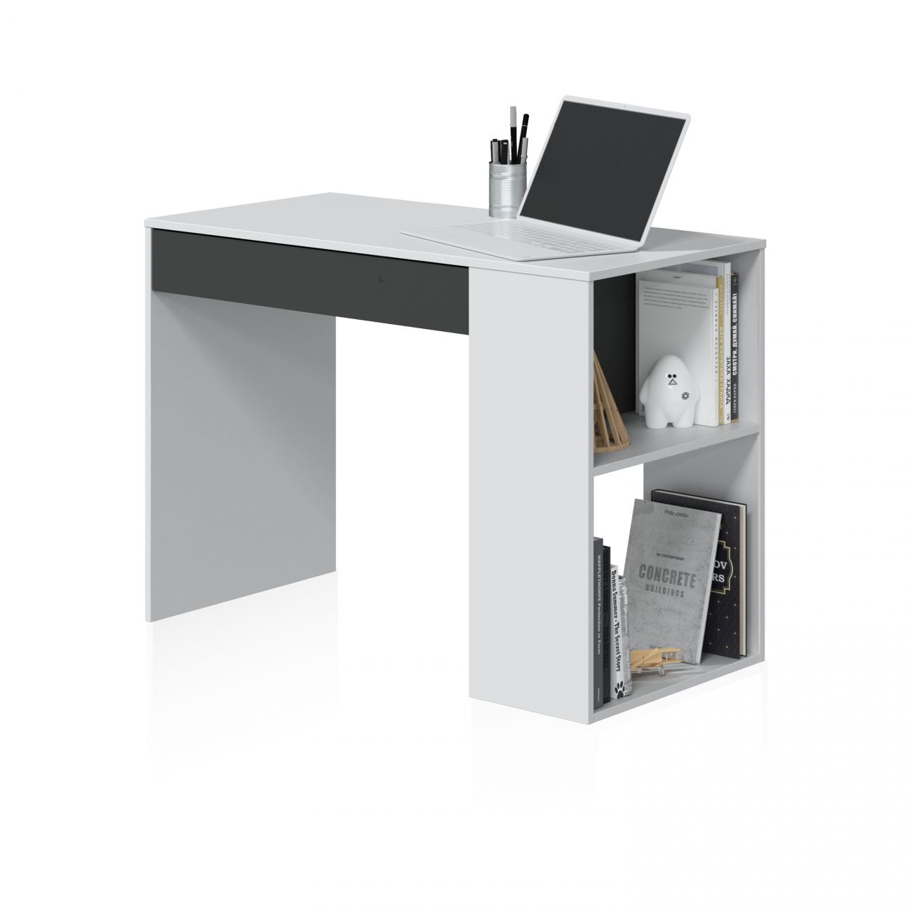 Mesa de escrita adam artik branco (branco mate) - cinzento antracite