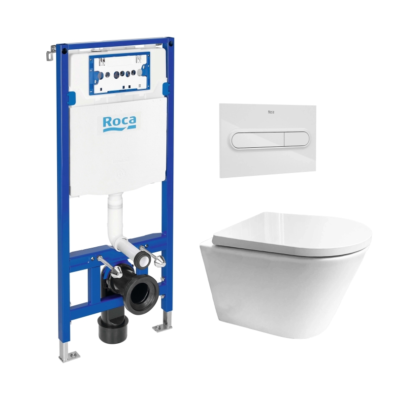 Pack cisterna roca duplo y pulsador pl1 blanco br con wc orion env de kp