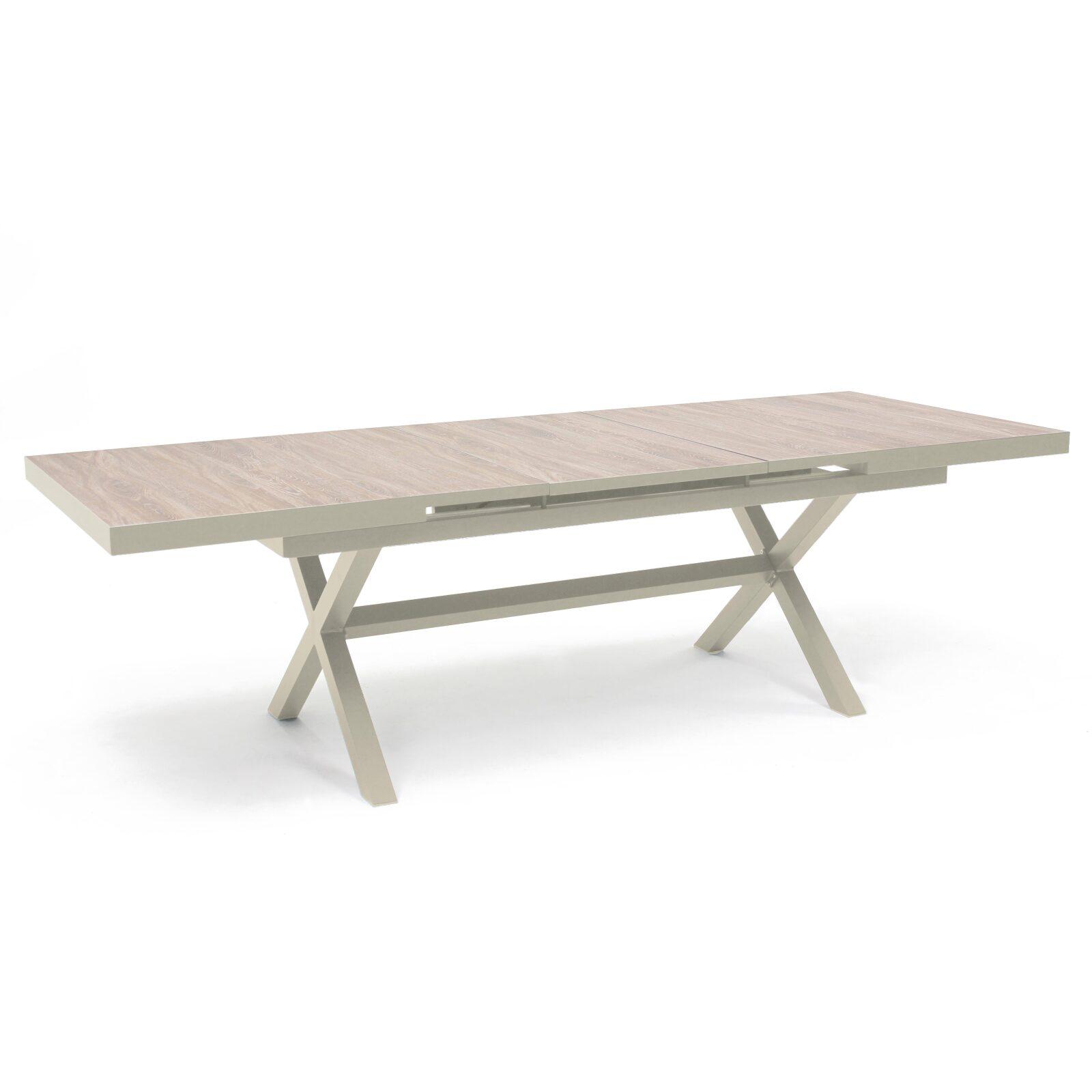 Oviala - mesa de jardín extensible de aluminio y cerámica