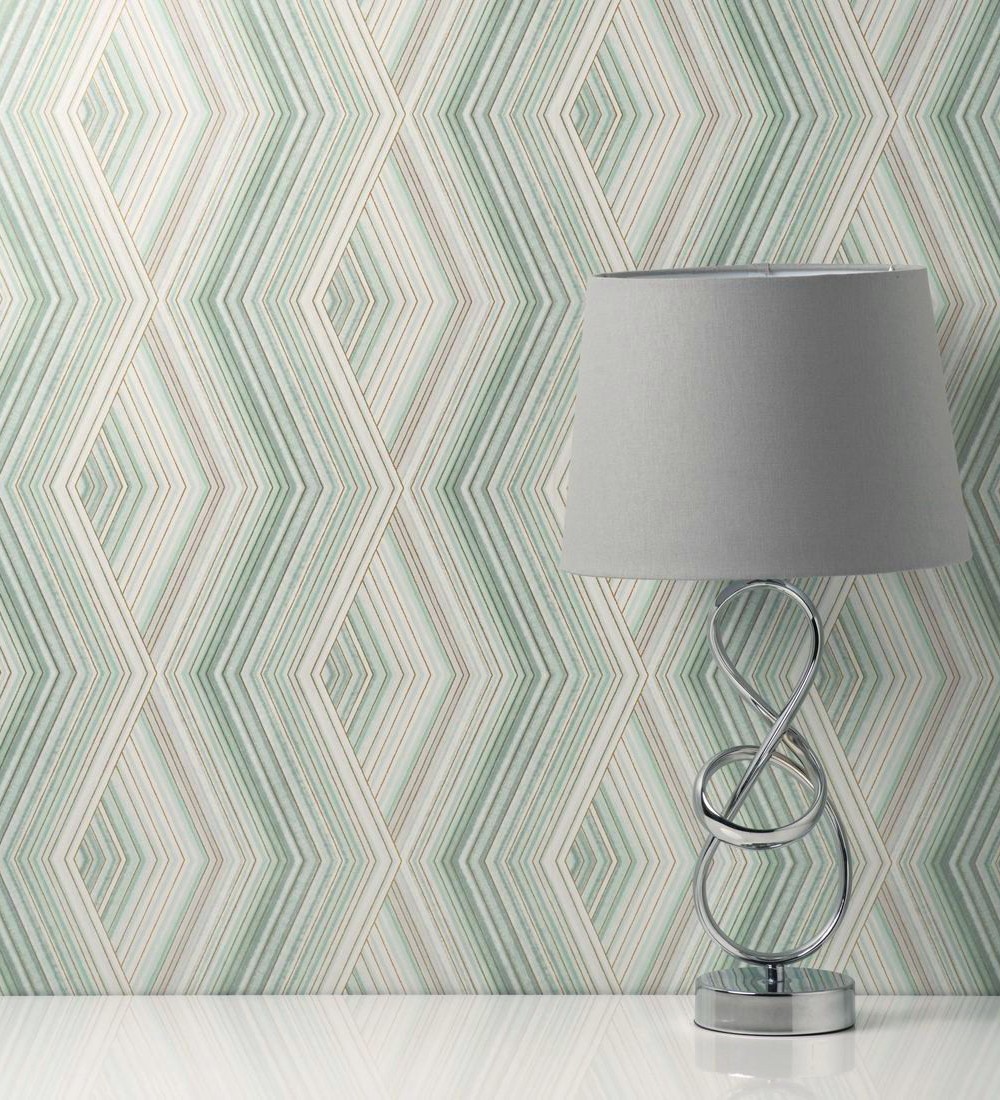 Papel pintado gaulan lavable geométrico moderno rombo zigzag 5.23m²
