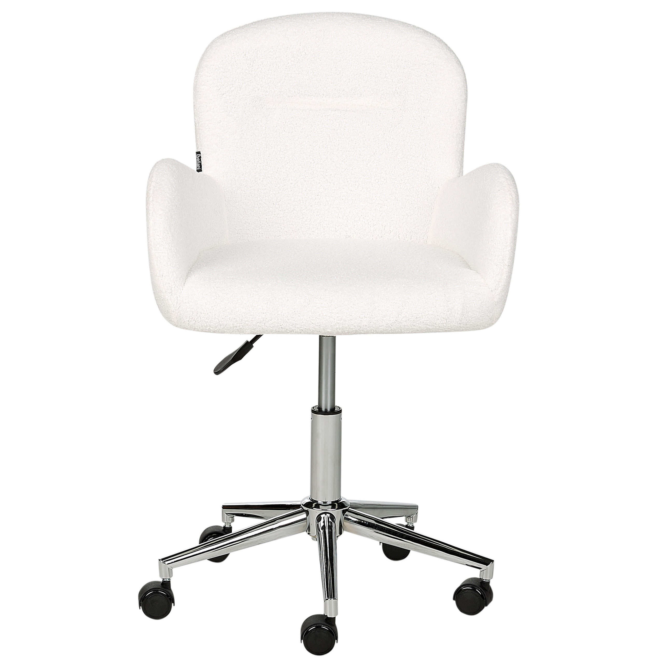 Silla de escritorio priddy bouclé blanco crema