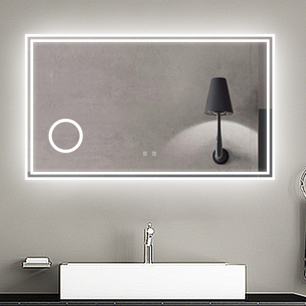 Aica espejo de baño LED 120 x 70 cm, bluetooth, lupa, luminosidad regulable