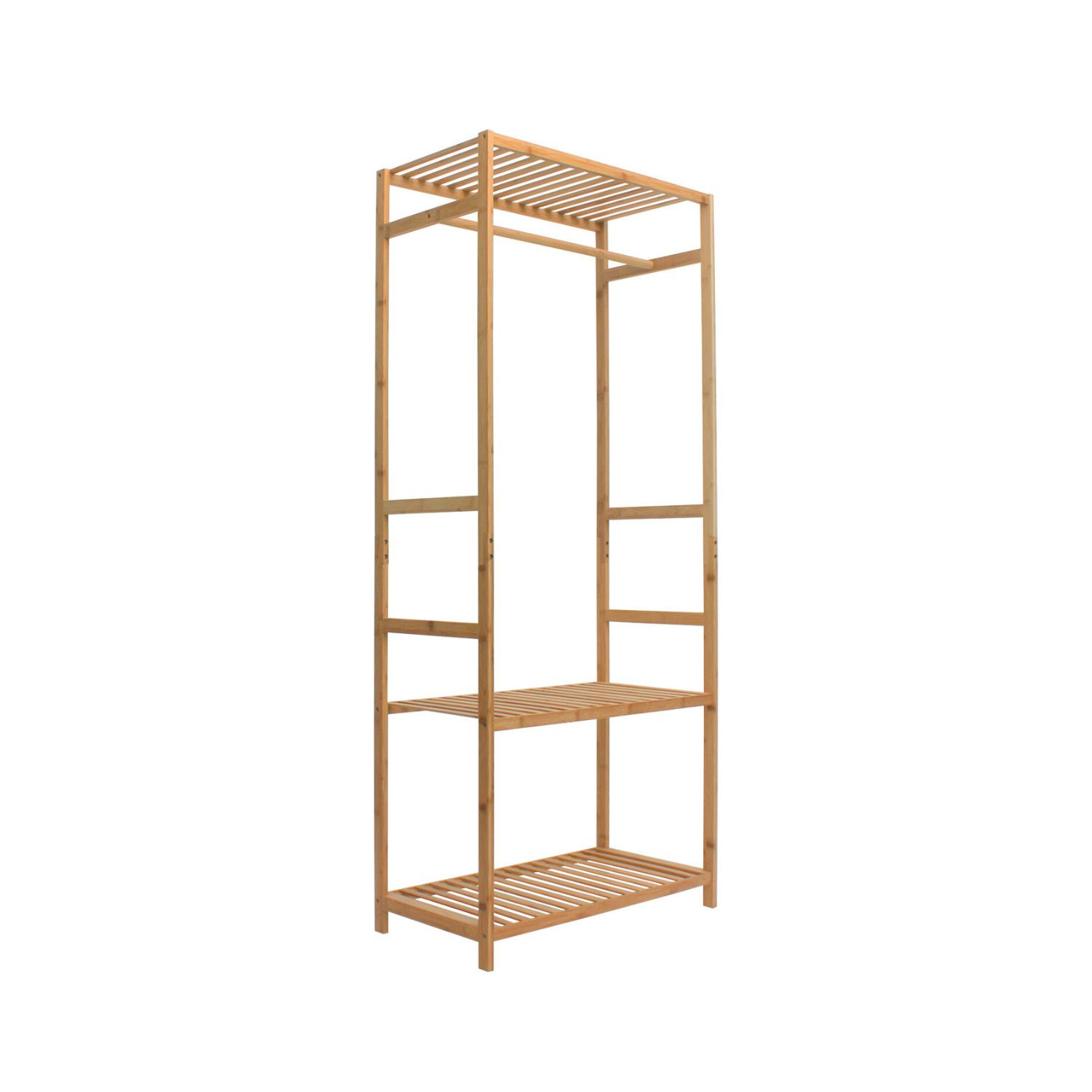 Perchero zapatero de bambú con repisa 160x68x35cm 7house