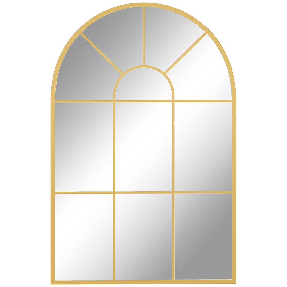 Espejo de pared 60x2x91 cm metal, vidrio color amarillp Homcom