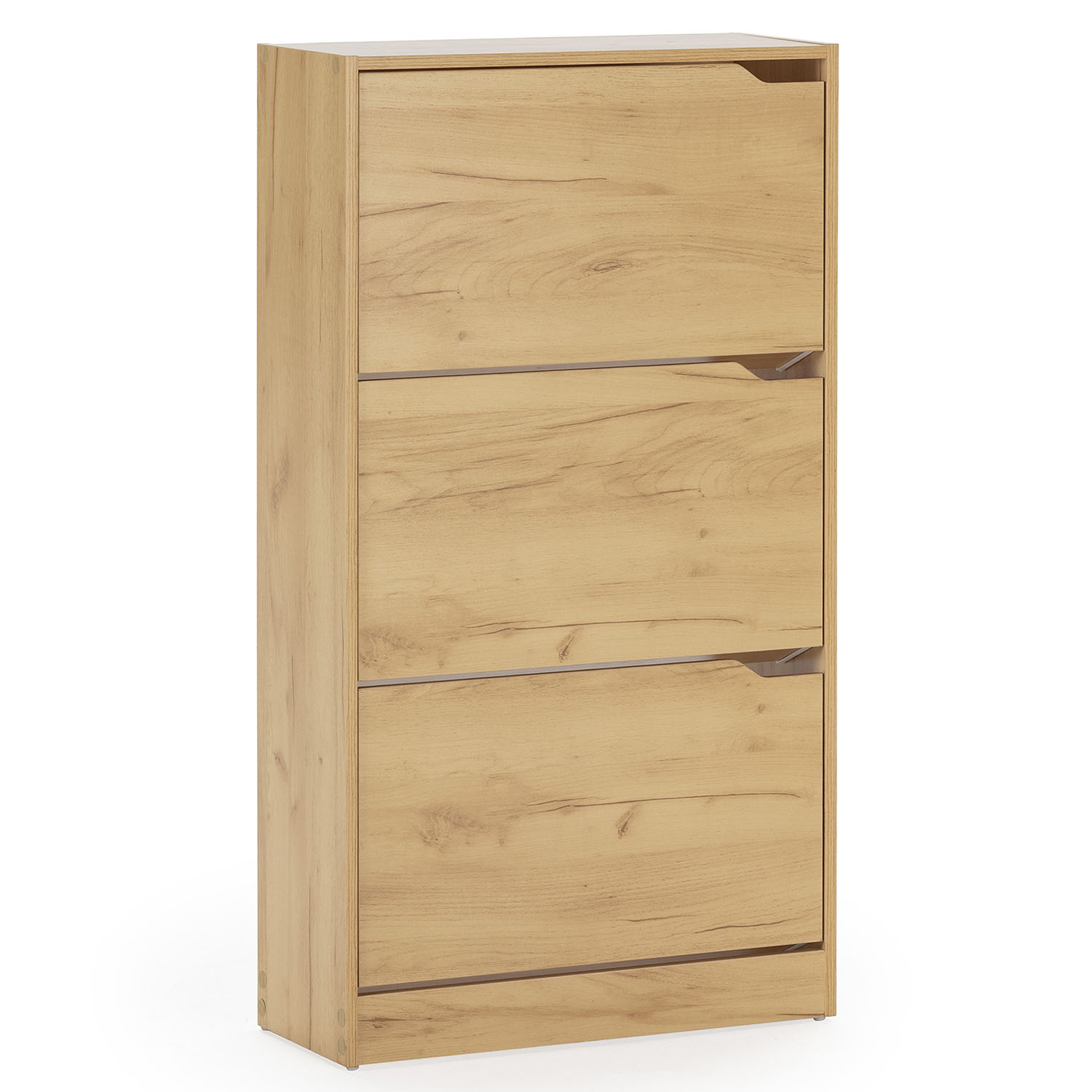 Mueble zapatero ángel 3 puertas color roble claro, para 18 pares