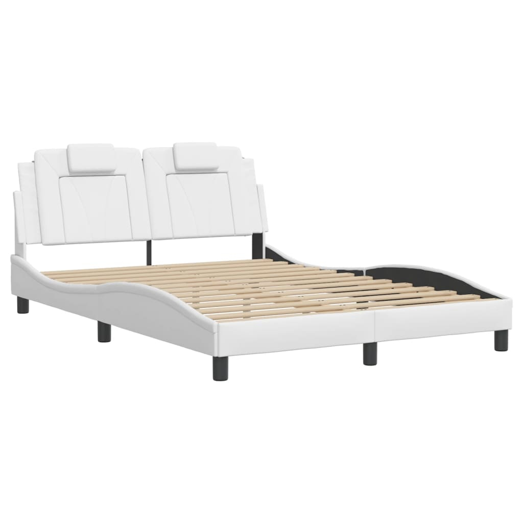 vidaXL estructura de cama viana con LED sin colchón blanco 140x190 cm