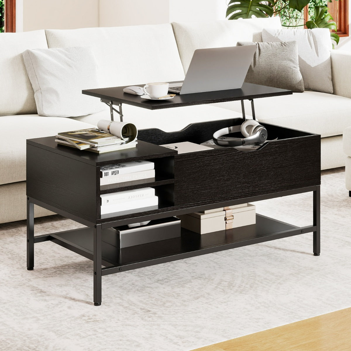 Mesa de centro rectangular de 99,5 x 49,5 x