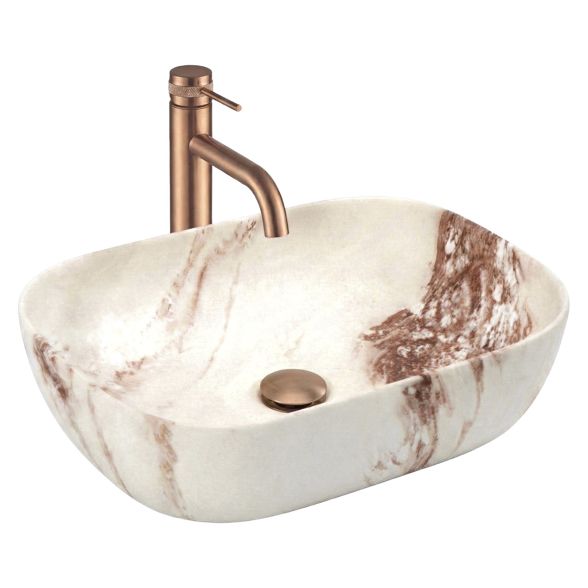 Rea lavabo sobre encimera belinda sandy, 46,5x33x13,5 cm