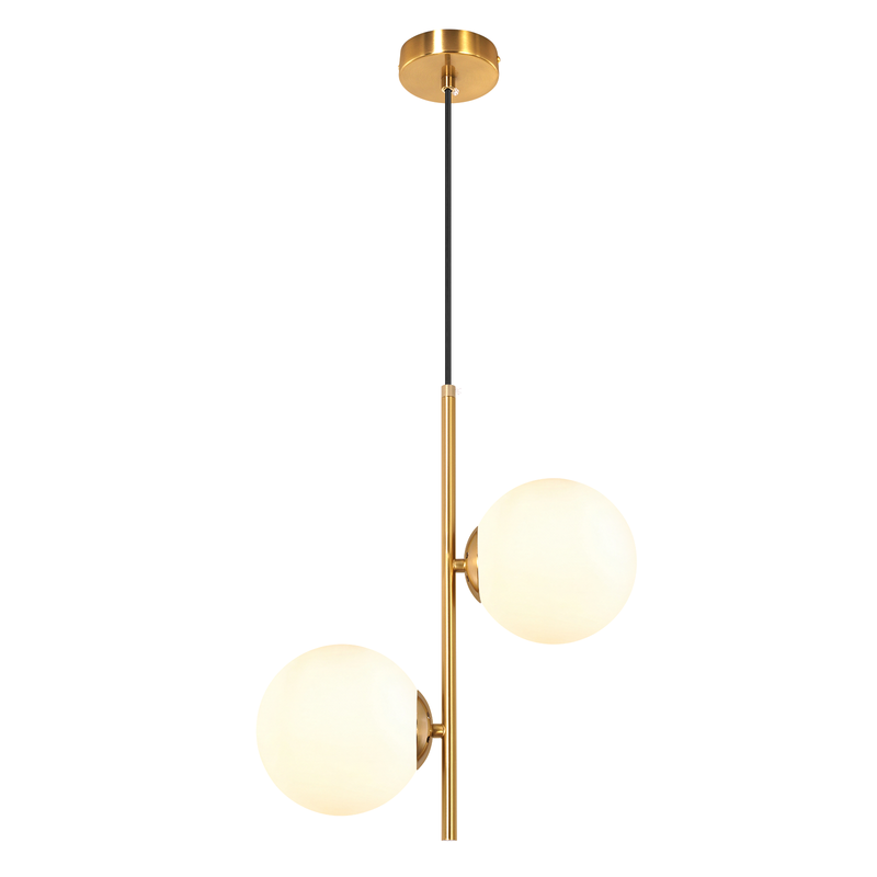 Nettlife colgante oro 2 luces esfera opal g9 150cm para comedor/cocina