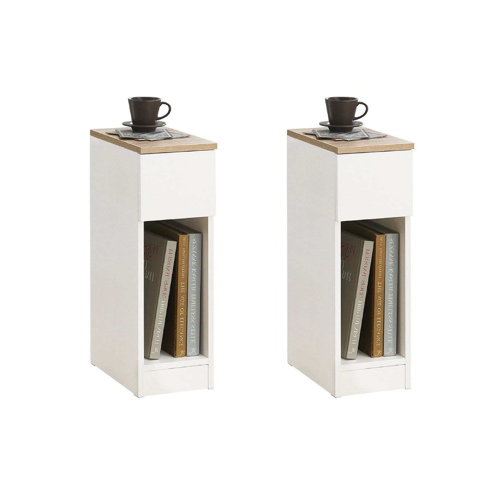 Sobuy 2 mesitas de noche blancas 35x20x60 cm