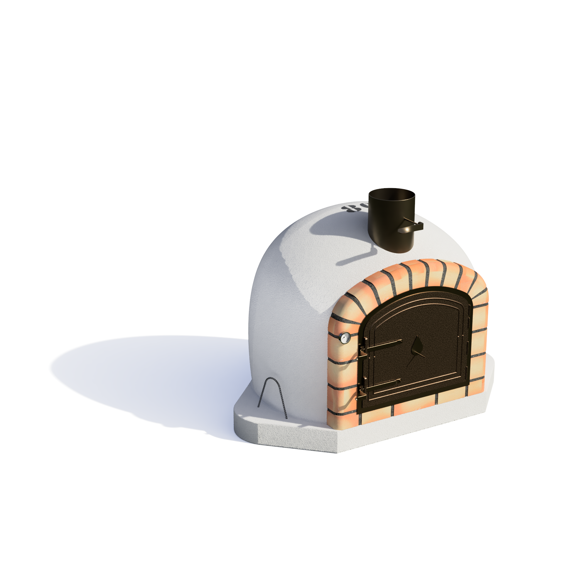 Horno de leña exterior de obra modelo vulcano esquina blanco - 80x80x67cm