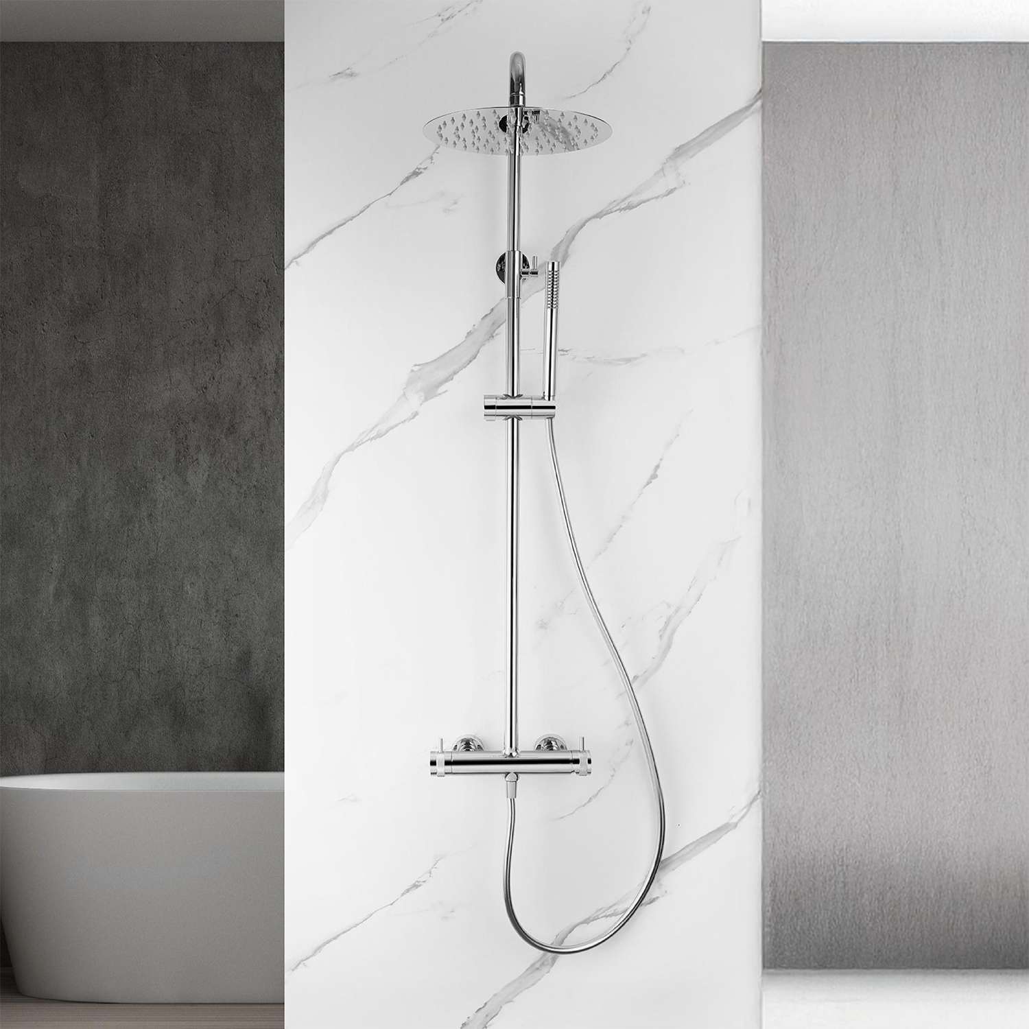 Columna de ducha monomando sky bath cromo serie diamond