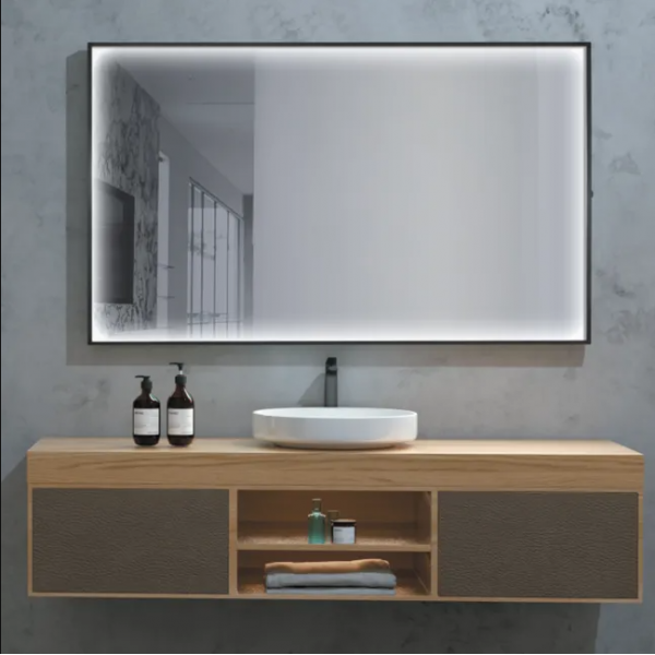 Espejo rectangular tri LED ability antivaho 80x140 marco negro