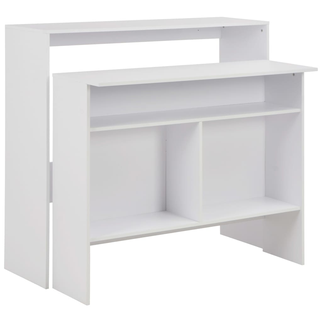 vidaXL mesa de bar con 2 tableros blanca 130x40x120 cm